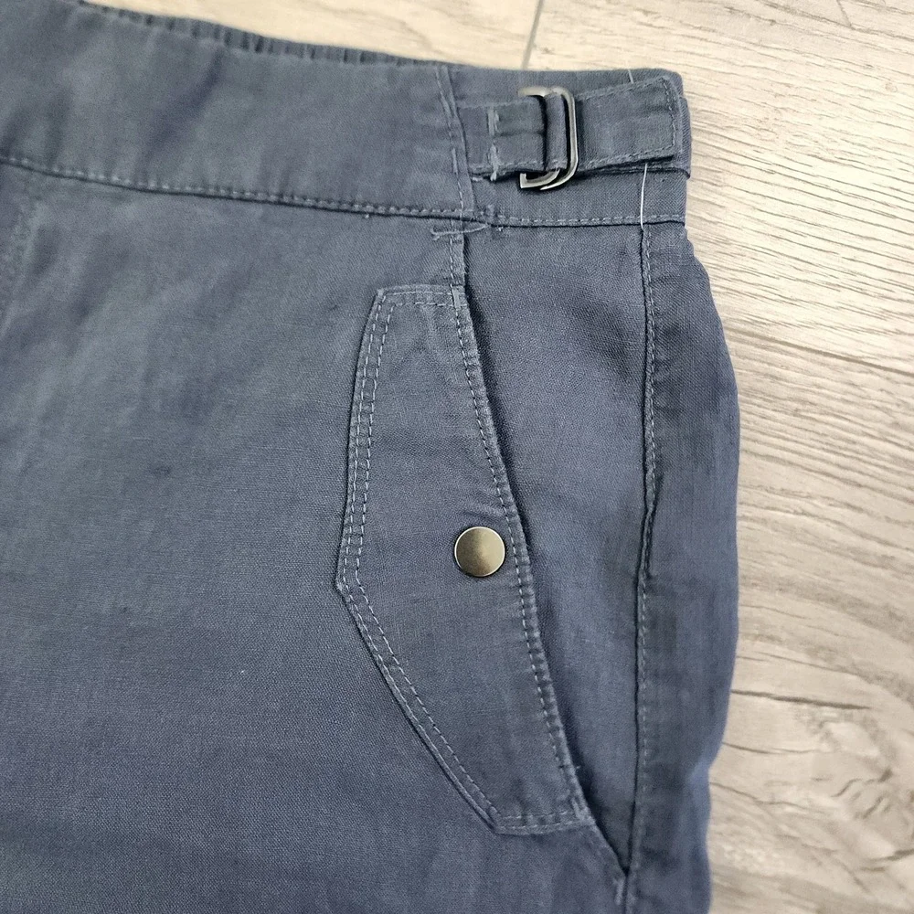Athleta‎ Voyager 100% Linen High Rise Pockets 7 Inch Lightweight Shorts 10 NWOT